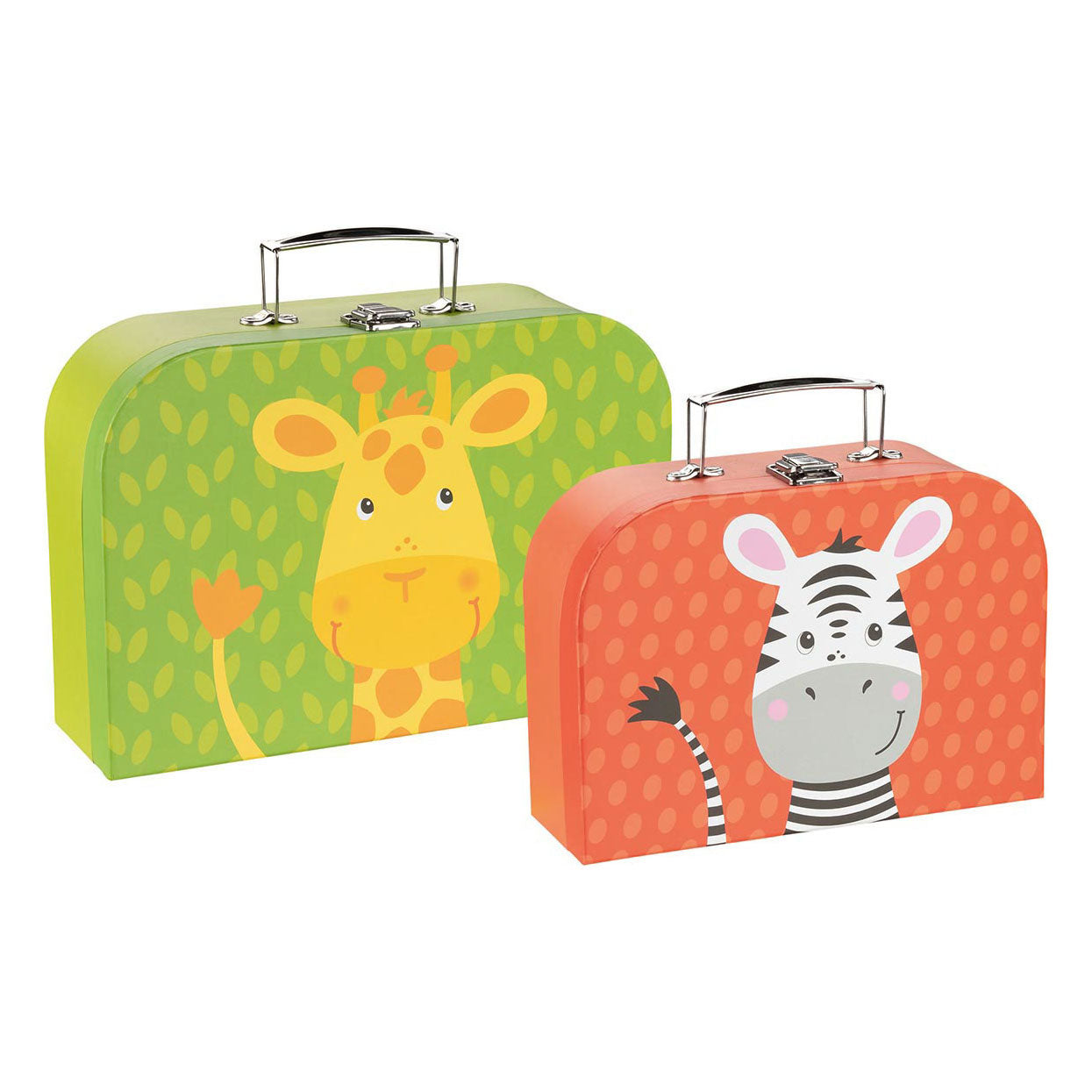 Goki Kinderkofferset Giraffe en Zebra, 2st.