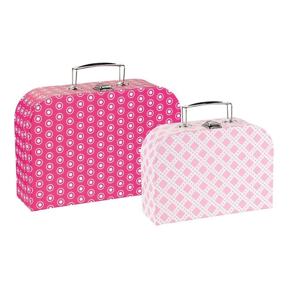 Goki Kinderkofferset Roze Patronen, 2st.