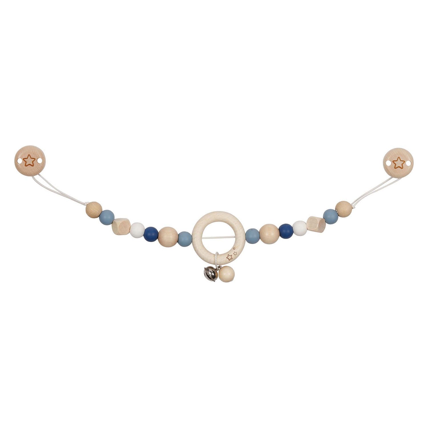 Goki houten wandelwagenketting ster blauw met clips