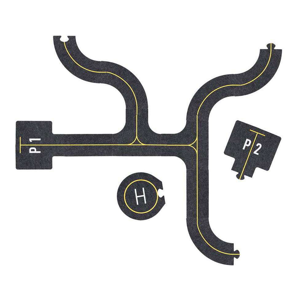 Goki speelset wegdelen vliegveld met accessoires - 26dlg.