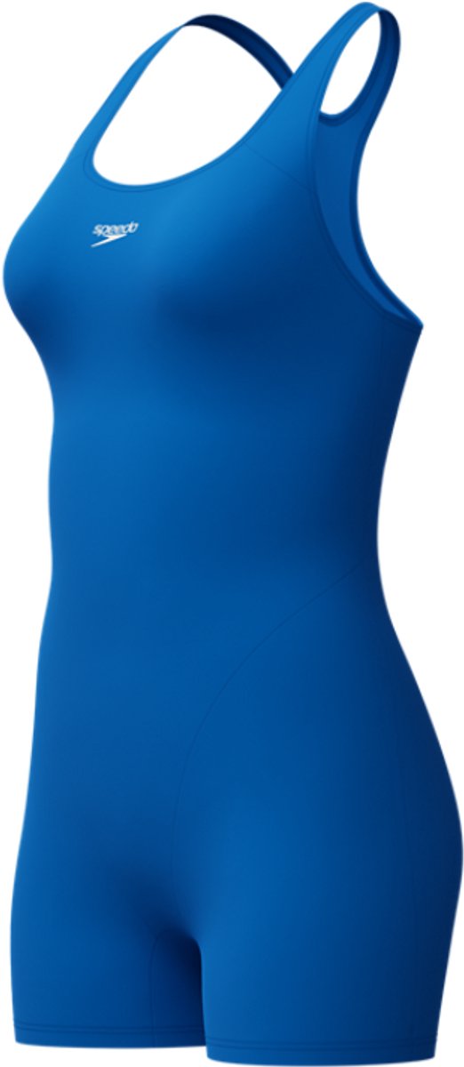 Speedo endurance+ legsuit dames sportbadpak - kleurvast badpak dames met pijpjes - zwempak dames met borstvoering - sportbadpak dames met racerback - blauw - 34