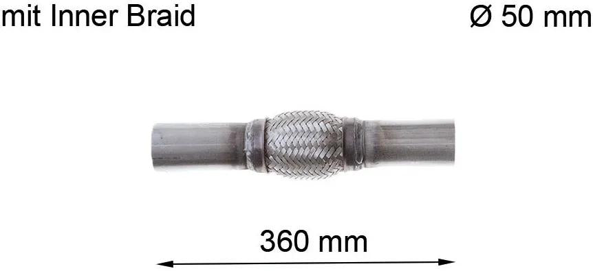 Lrt flexible pipe, exhaust sy d=50mm l=360mm