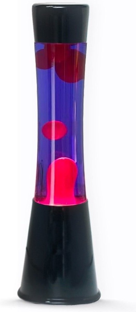 I-total lavalamp - lava lamp - sfeerlamp - 40x11 cm - glas aluminium - 30w - paars met roze lava - zwart - xl2347