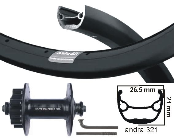 Kgs voorwiel 28 inch (622) velg zwart naaf disc 6-bout zwart