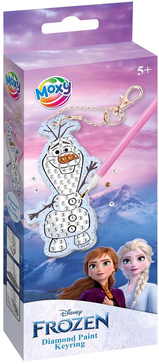 Moxy maak je eigen diamond paining sleutelhanger olaf