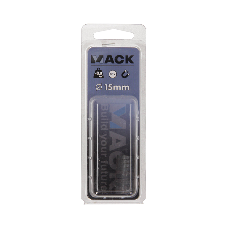 Mack 1076873 - schijfmagneten ferriet 15mm - zwart 10st | 4 stuks
