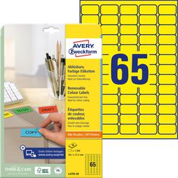 Herkleefbare etiketten avery stick lift geel