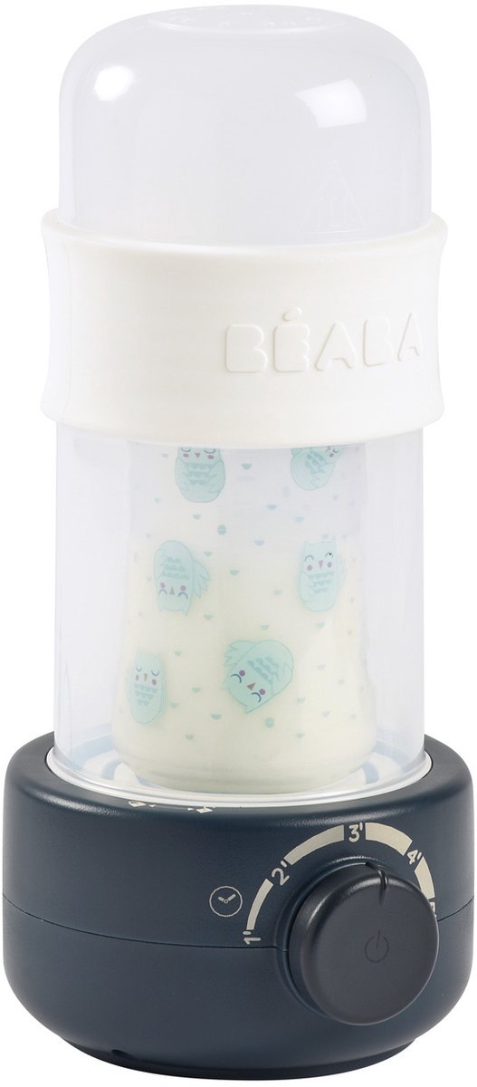 Béaba baby milk second flessenwarmer - compacte flesverwarmer en sterilisator voor onderweg - fles opgewarmd in 2 minuten en babyvoeding in 5 - precieze tijdschakelaar - geïsoleerde zone tegen brandwonden - blauw