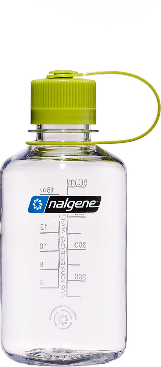 Nalgene - narrow-mouth bottle - drinkfles - waterfles - lekvrij - 500ml - bpa free - sustain -clear