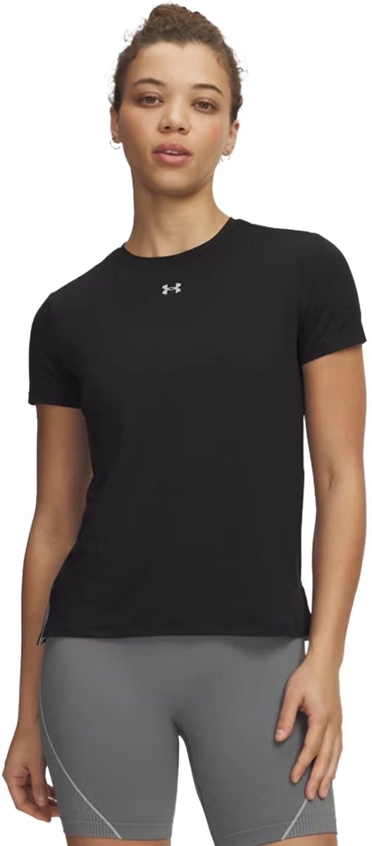 Under armour ua vanish ss-blk dames sportshirt - ultimate zwart - mod grijs