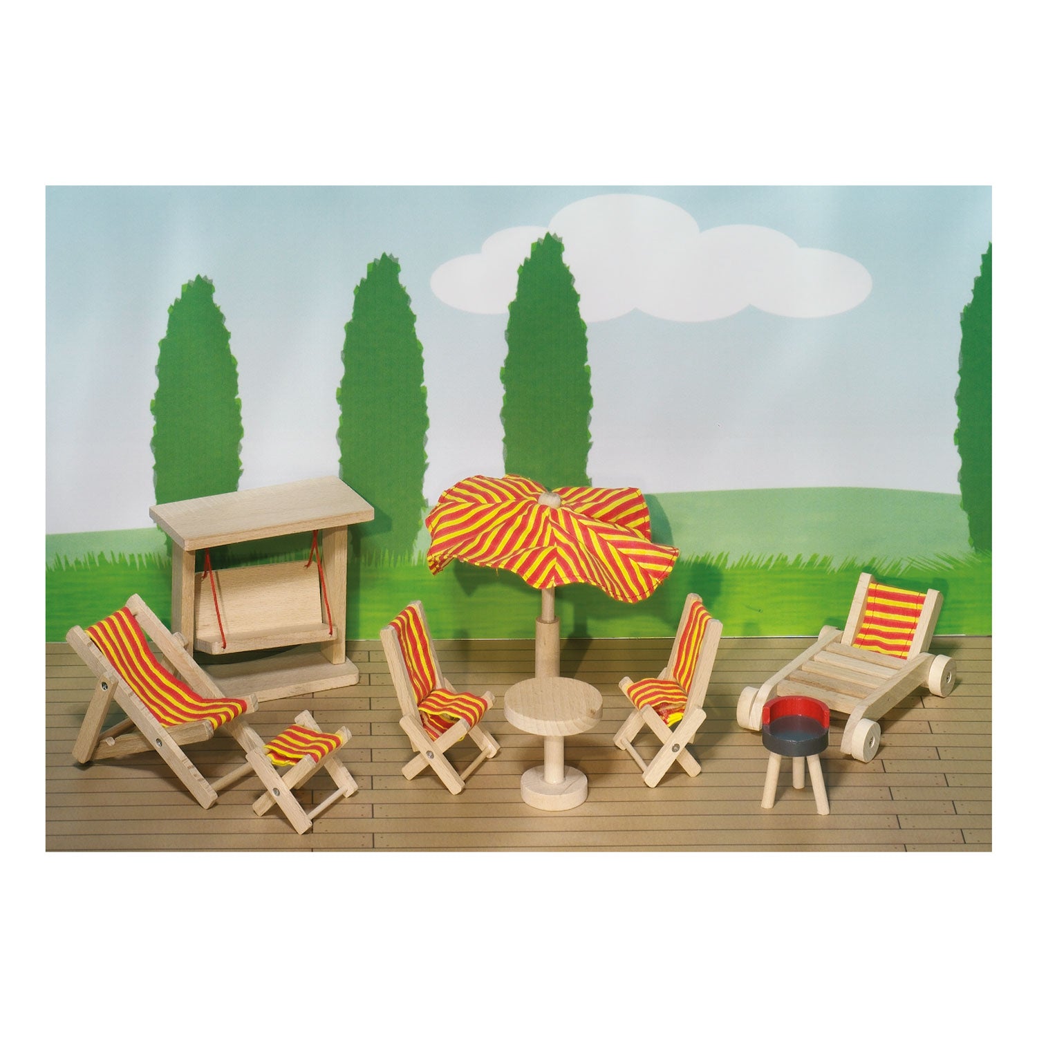 Goki dollhouse garden furniture