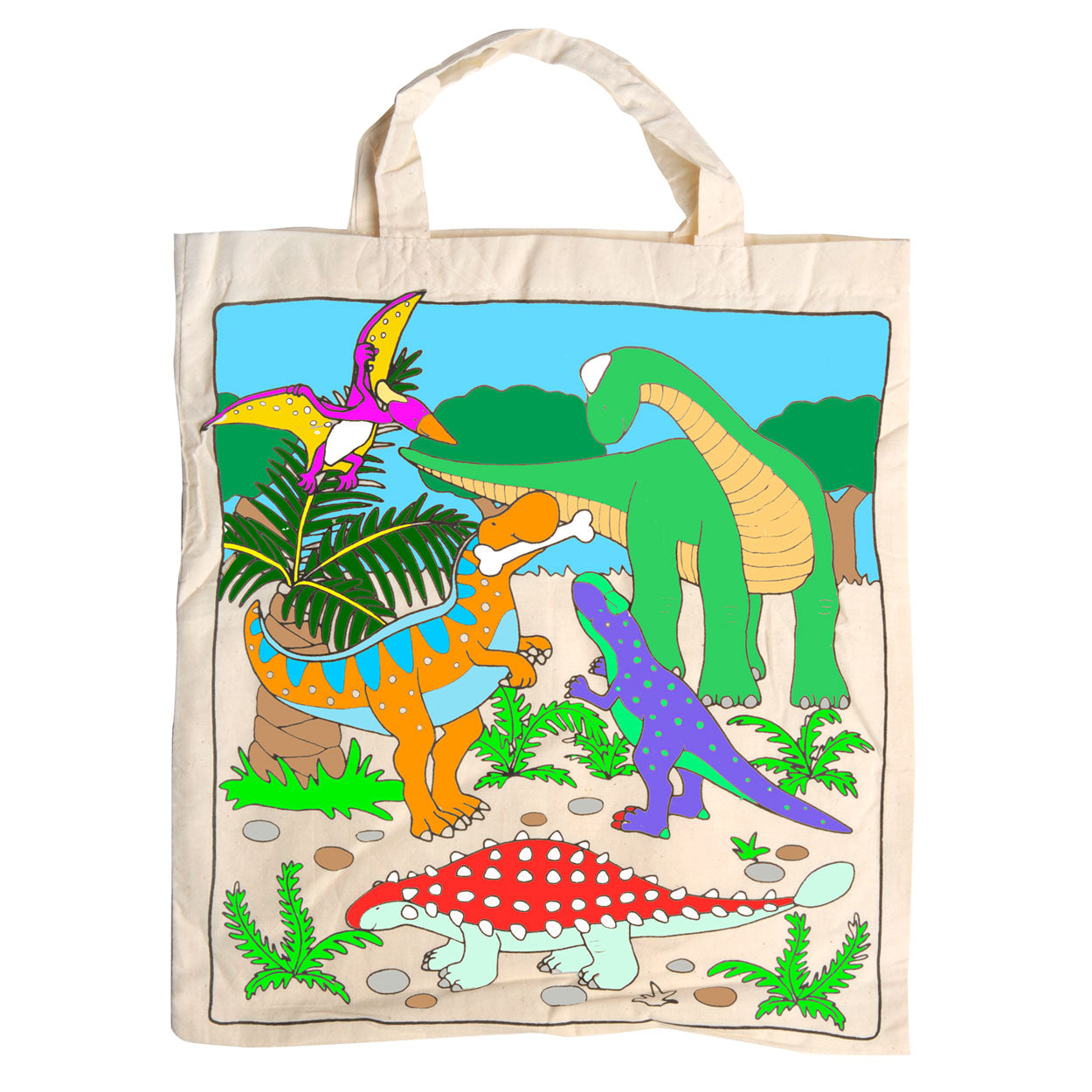 Goki katoenen tas - dinosaurus