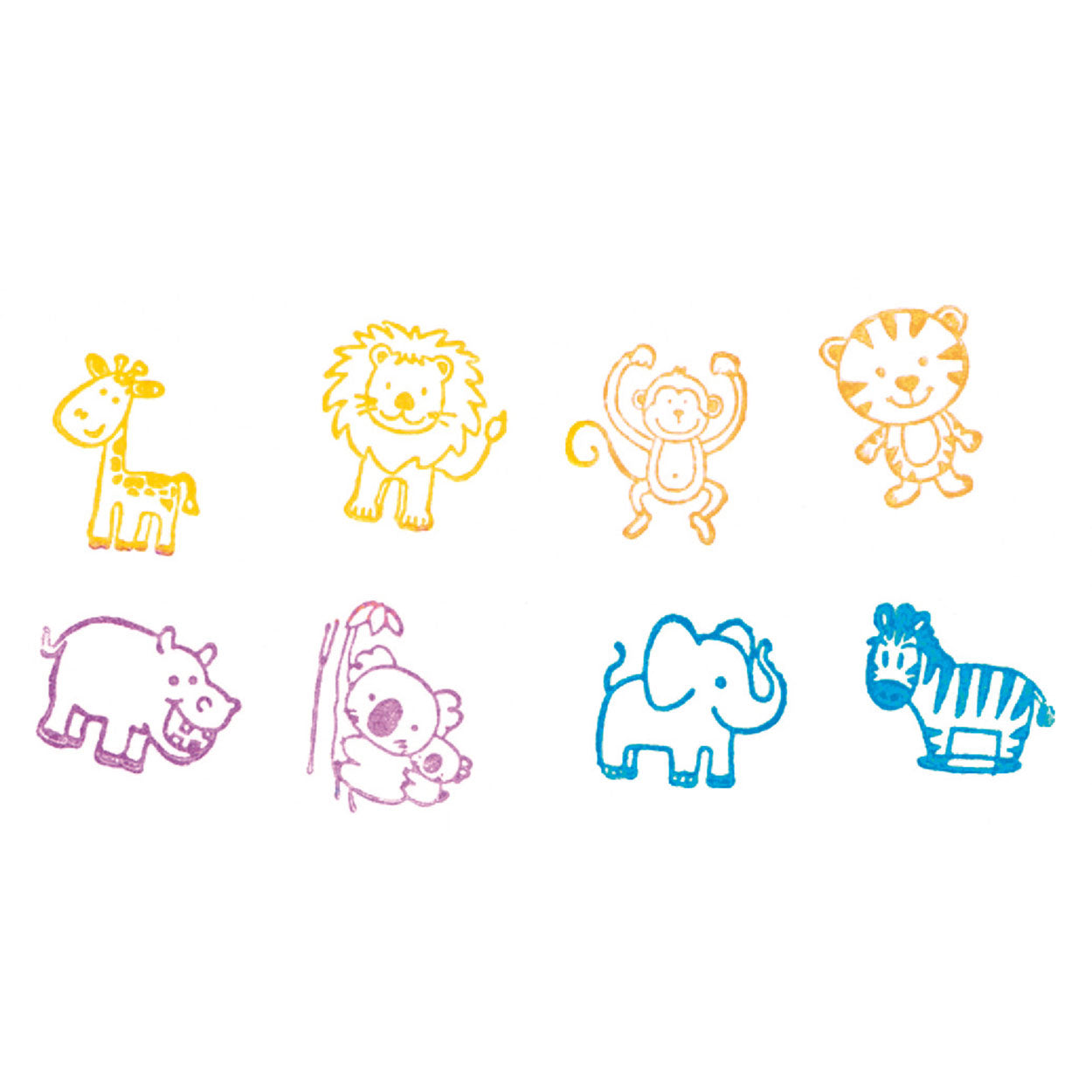 Goki houten stempelset - wilde dieren