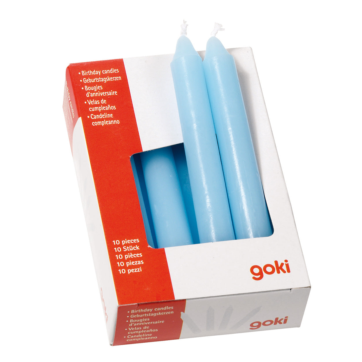 Goki kaarsjes blauw, 10st.