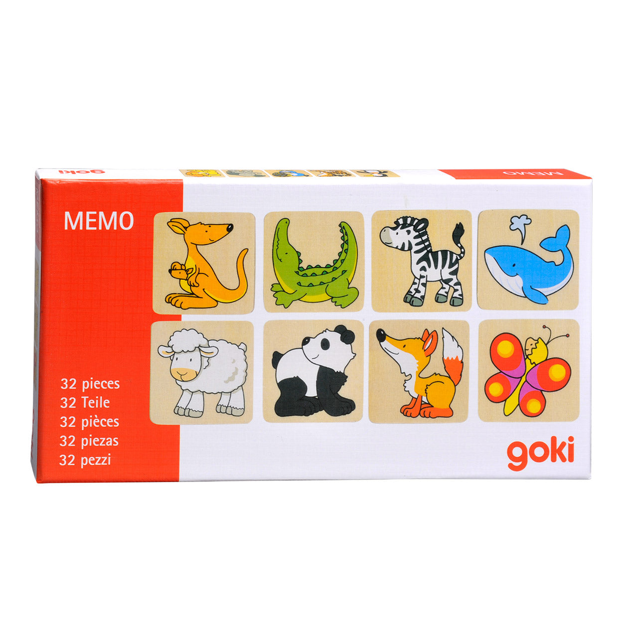 Goki houten memo dieren, 32dlg.