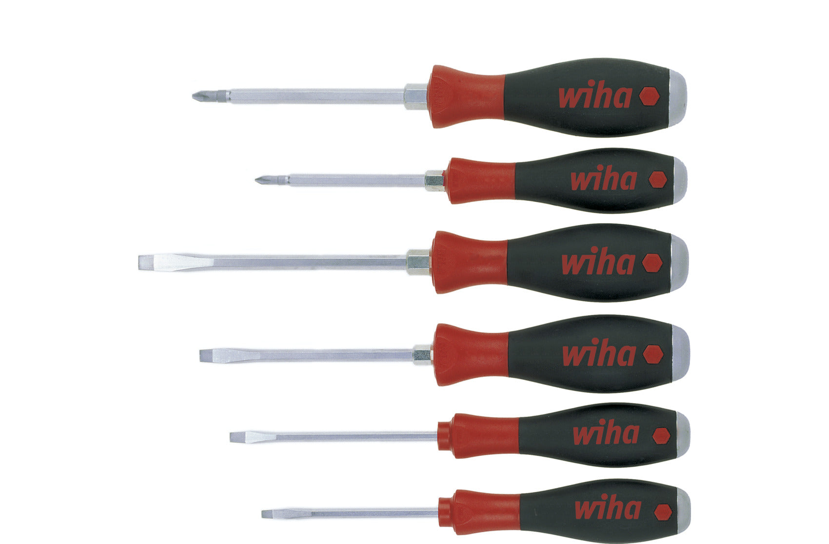 Wiha schroevendraaierset 530hk6 | 6-delig sleuf ph | meercomponentengrepen | 6-kant-mes aanzet | 1 stuk - 21250