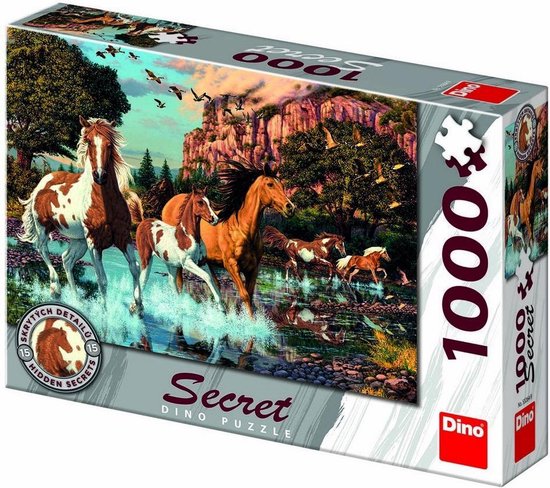 Dinotoys dinopuzzel met geheime paarden - 1000 stukjes