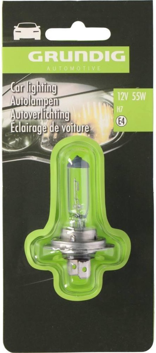 Grundig autolamp h7 12v 55w e4 - halogeenlamp voor in de auto - snelle en eenvoudige installatie - geschikt voor diverse automodellen - universeel toepasbaar - transparante kleur