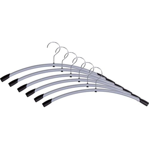 Kleerhangers pmcinmet alba metaal en plastic 46x17cm zilver 6 stuks