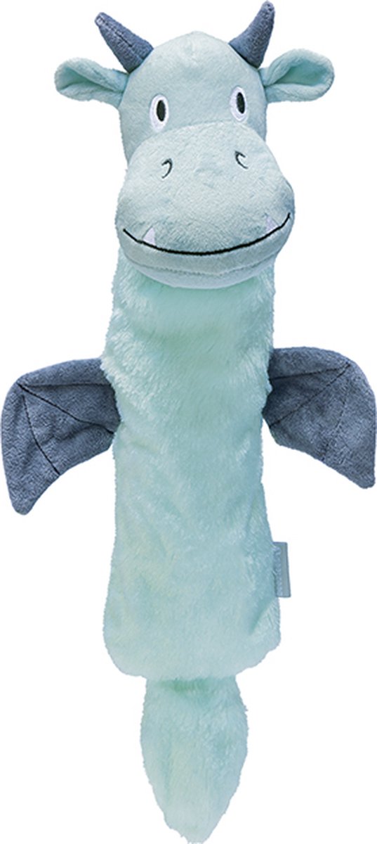 Beeztees puppy speelgoed flatino draak yi - puppy knuffel - honden speelgoed - zonder pieper - groen - 45x24,5x6cm