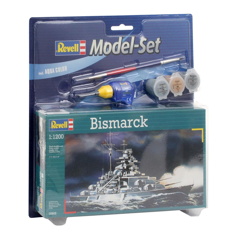 Revell model set - bismarck - incl. basiskleuren verf