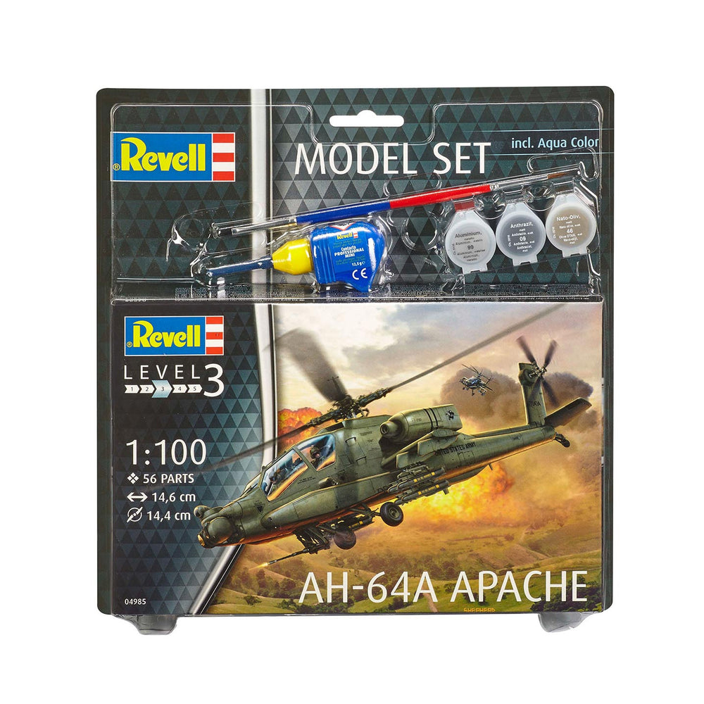 Revell model set - ah-64a apache 56dlg. - incl. basiskleuren verf