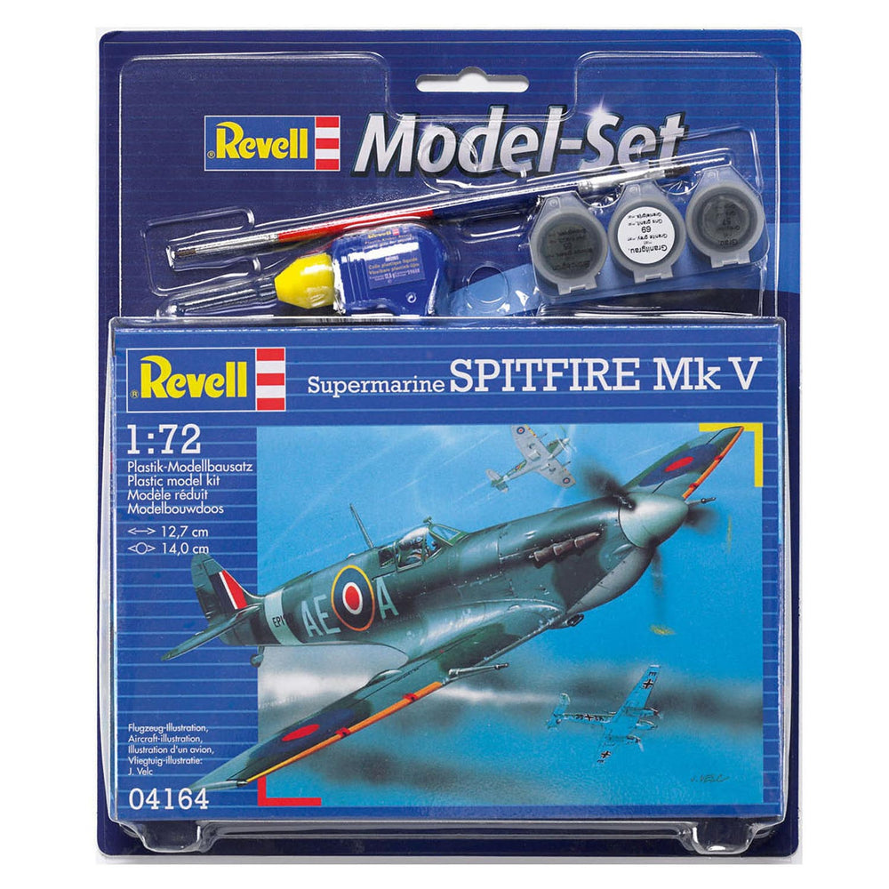 Revell model set - spitfire mk v 39dlg. - incl. basiskleuren verf