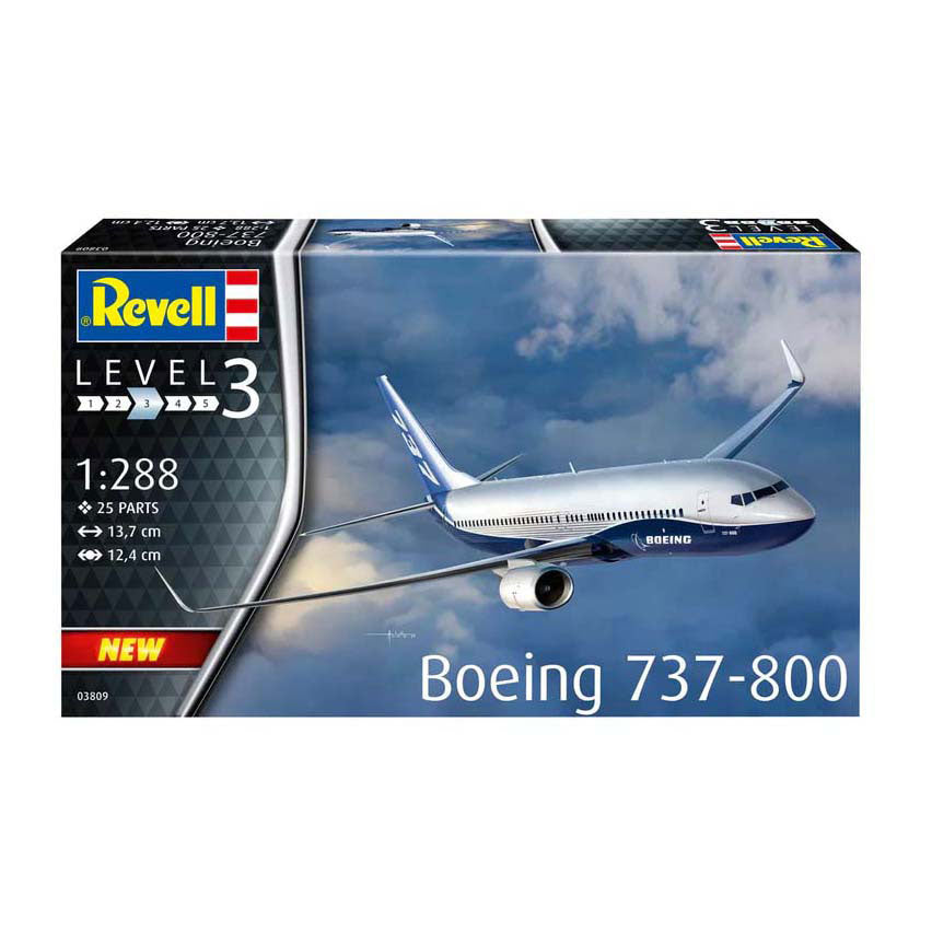 Revell modelbouwpakket - boeing 737-800 1:288 - 25dlg. - incl. basiskleuren verf
