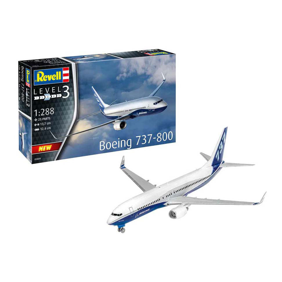 Revell modelbouwpakket - boeing 737-800 1:288 - 25dlg. - incl. basiskleuren verf