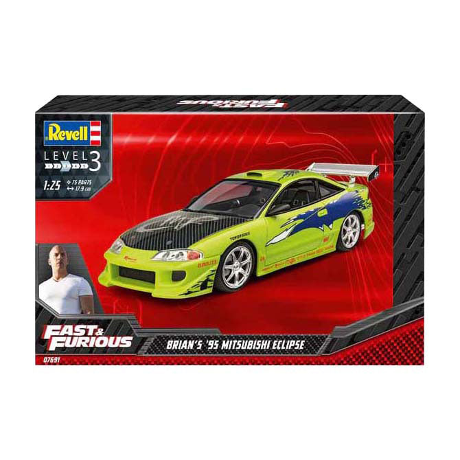 Revell modelbouwpakket fast furious - brian's 1995 mitsubishi eclipse 1:25 - 75dlg.