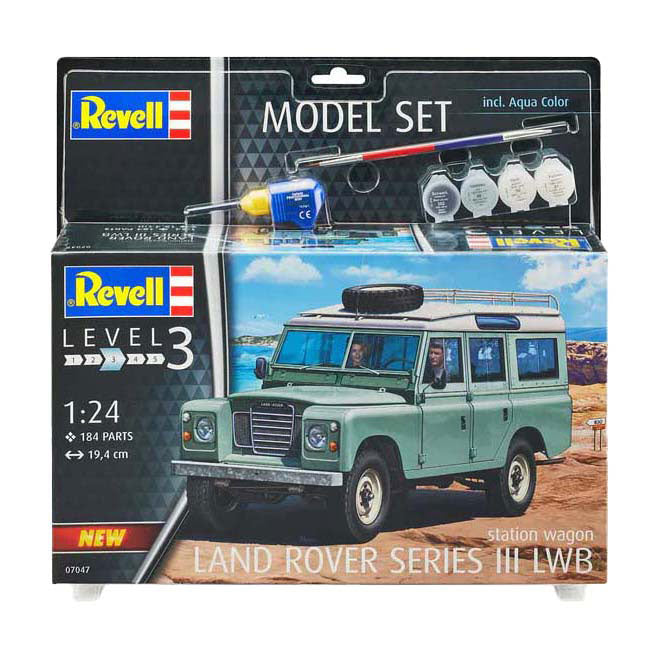 Revell modelbouwpakket auto - 67047 land rover series iii lwb station wagon - britse klassieke auto - model set plastic - 1:24 - modelbouw