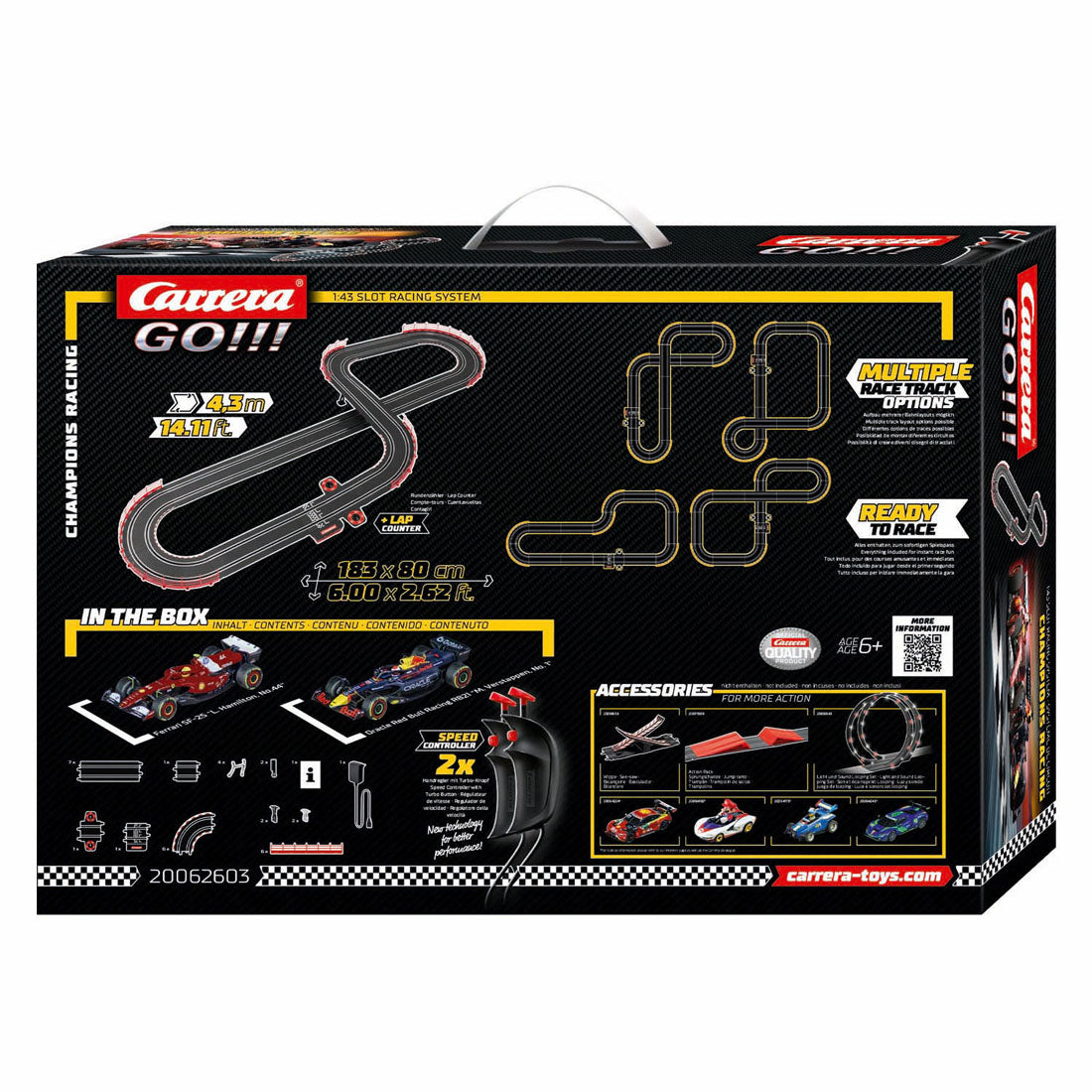 Carrera go!!! racebaan - champion's racing m. verstappen no.1 vs. l. hamilton no.44