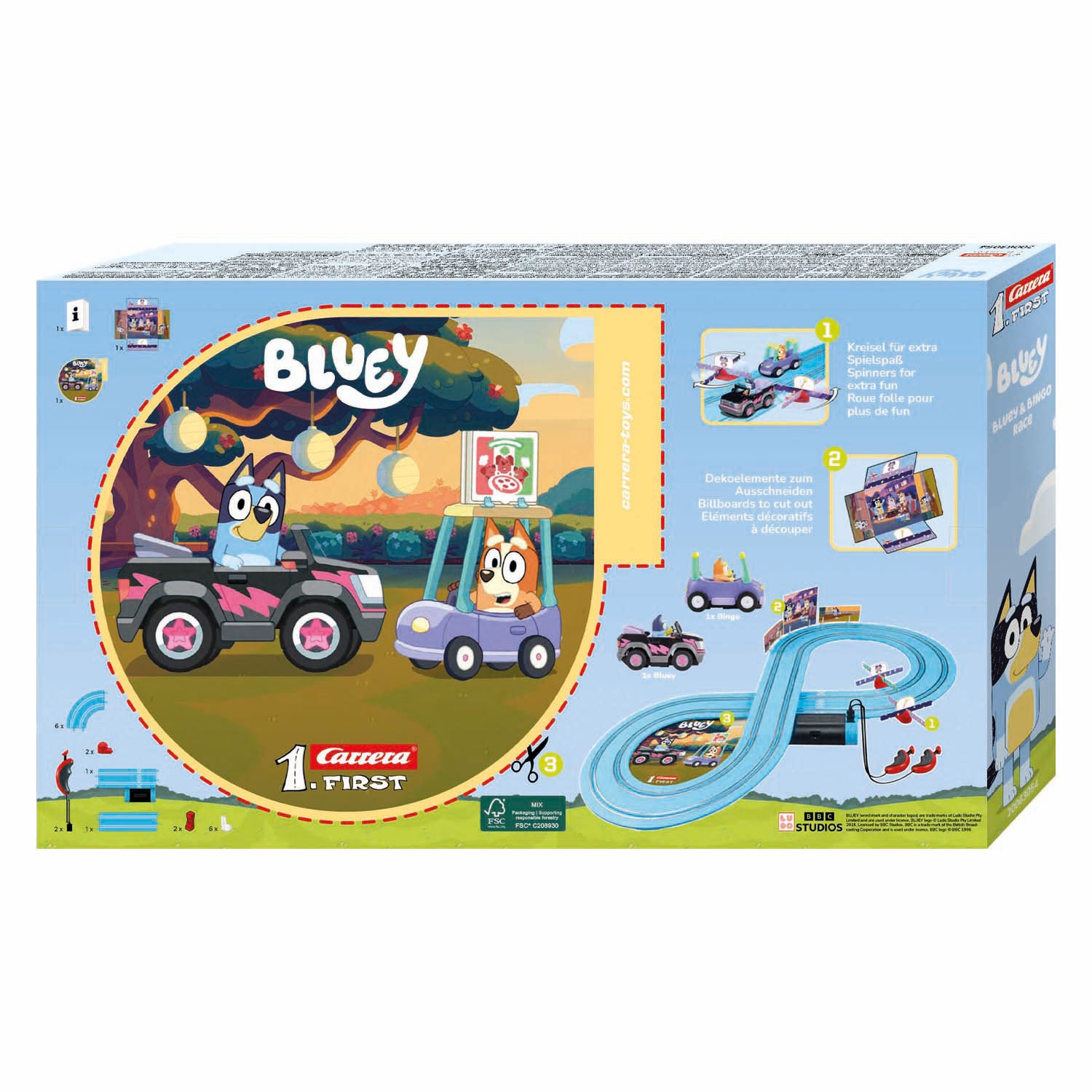 Carrera first racebaan - bluey bingo race 2,4m