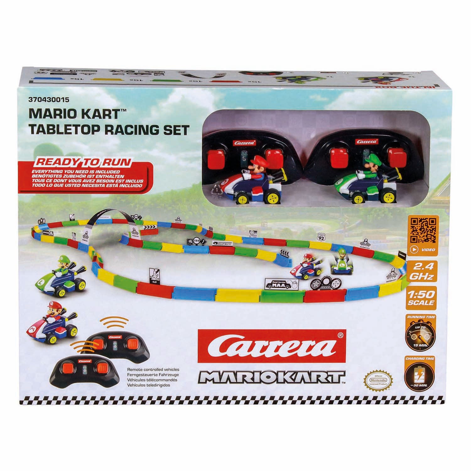 Carrera rc 2,4ghz mario kart tabletop racing set - mario luigi 1:43