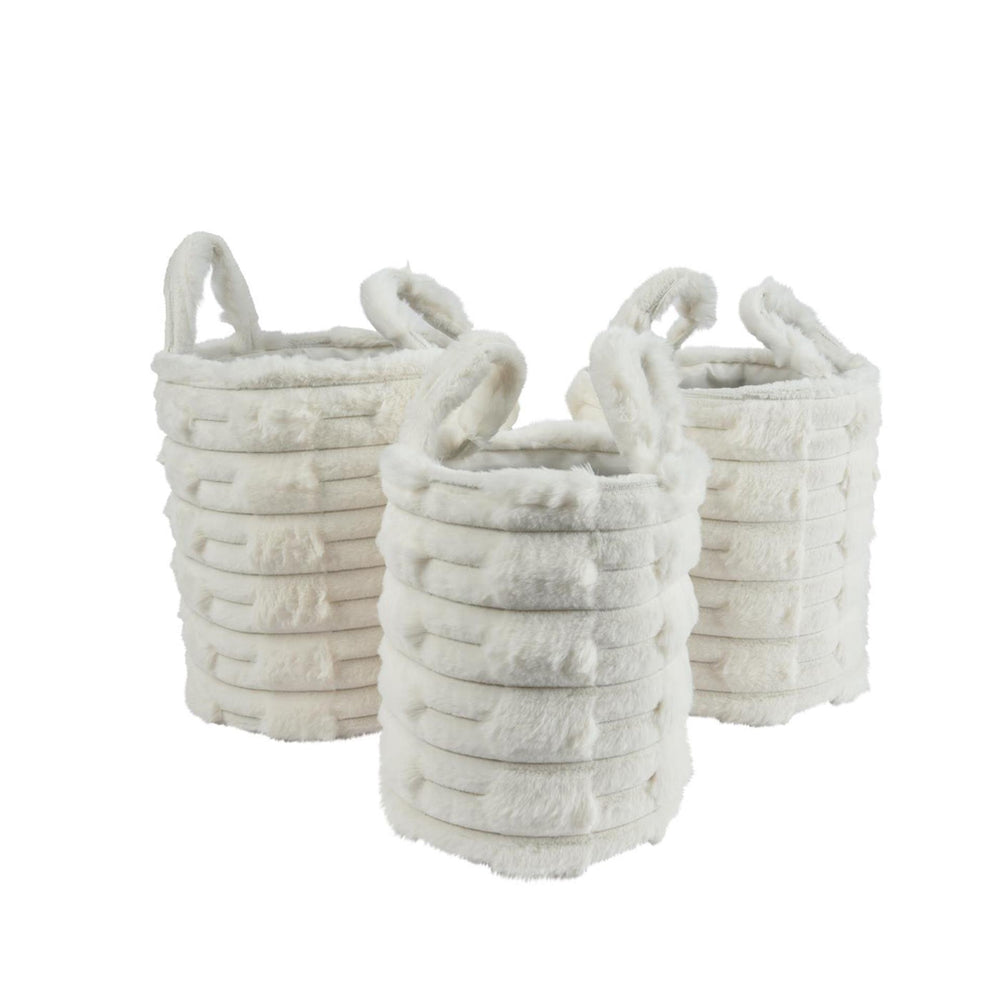 Decoris 3-delig manden set ø30x30cm off-white imitatiebont