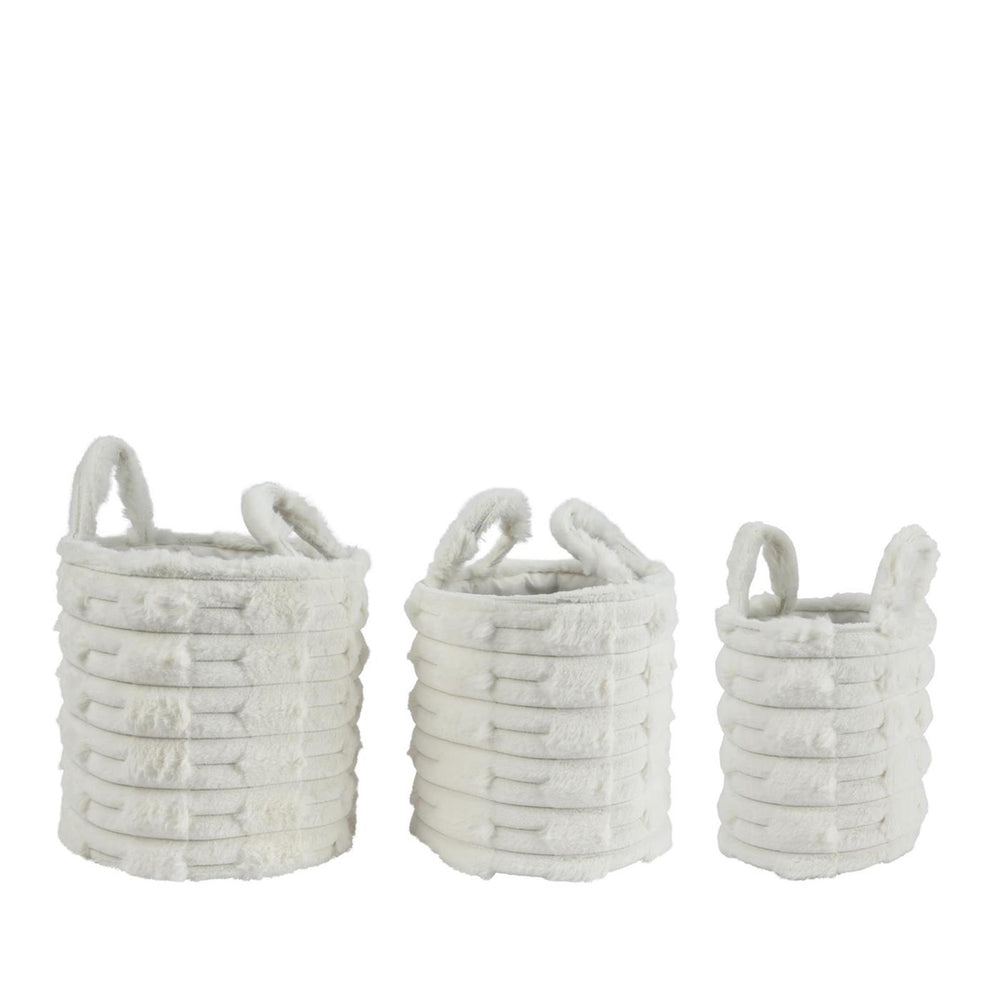 Decoris 3-delig manden set ø30x30cm off-white imitatiebont