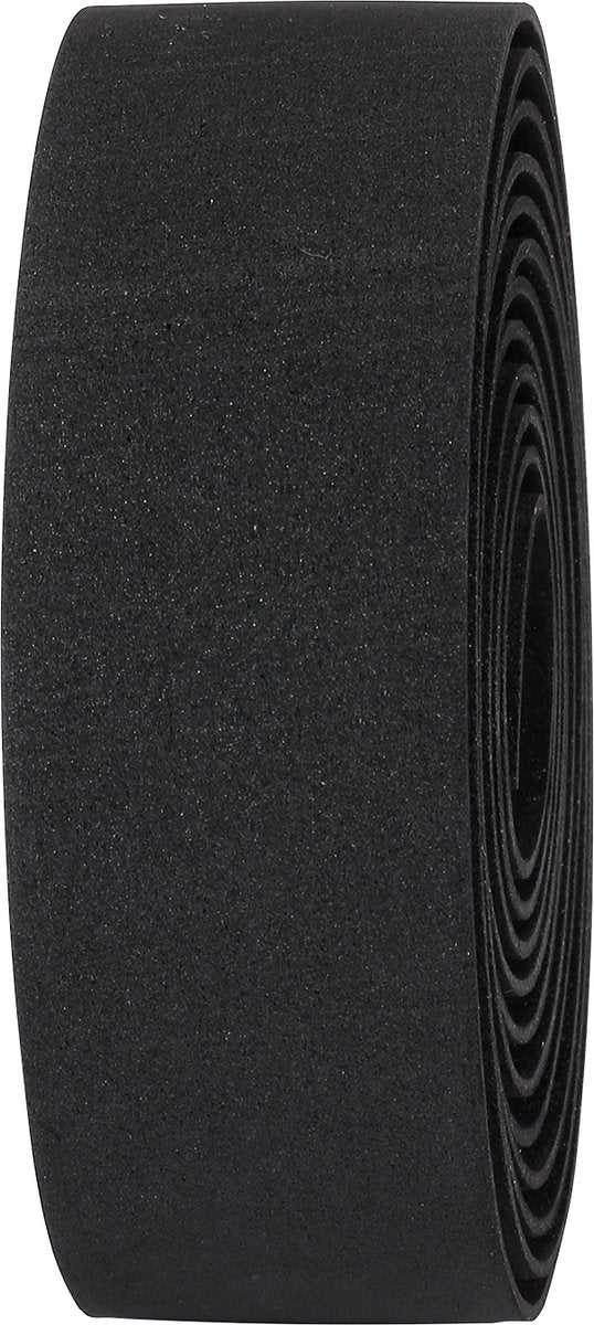 Bbb cycling stuurlint racefiets - zelfklevend stuurtape met stretch materiaal - antislip - lengte: 200cm - dikte: 2mm - inclusief stuurdoppen - zwart eco - raceribbon bht-01eco