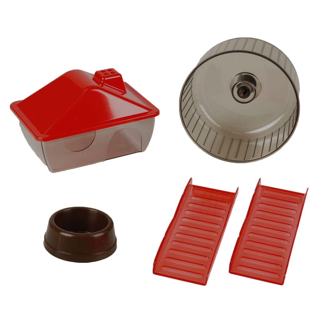 FLAMINGO FLAMINGO Hamsterkooi Enzo 2 41,5x28,5x38 cm bordeaux