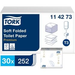 Tork toiletpapier t3 114273 premium gevouwen 2laags wit 19x11cm doos a 7560 vel (114273)