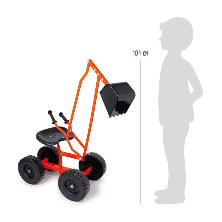 Kleine voet - graafmachine met wielen