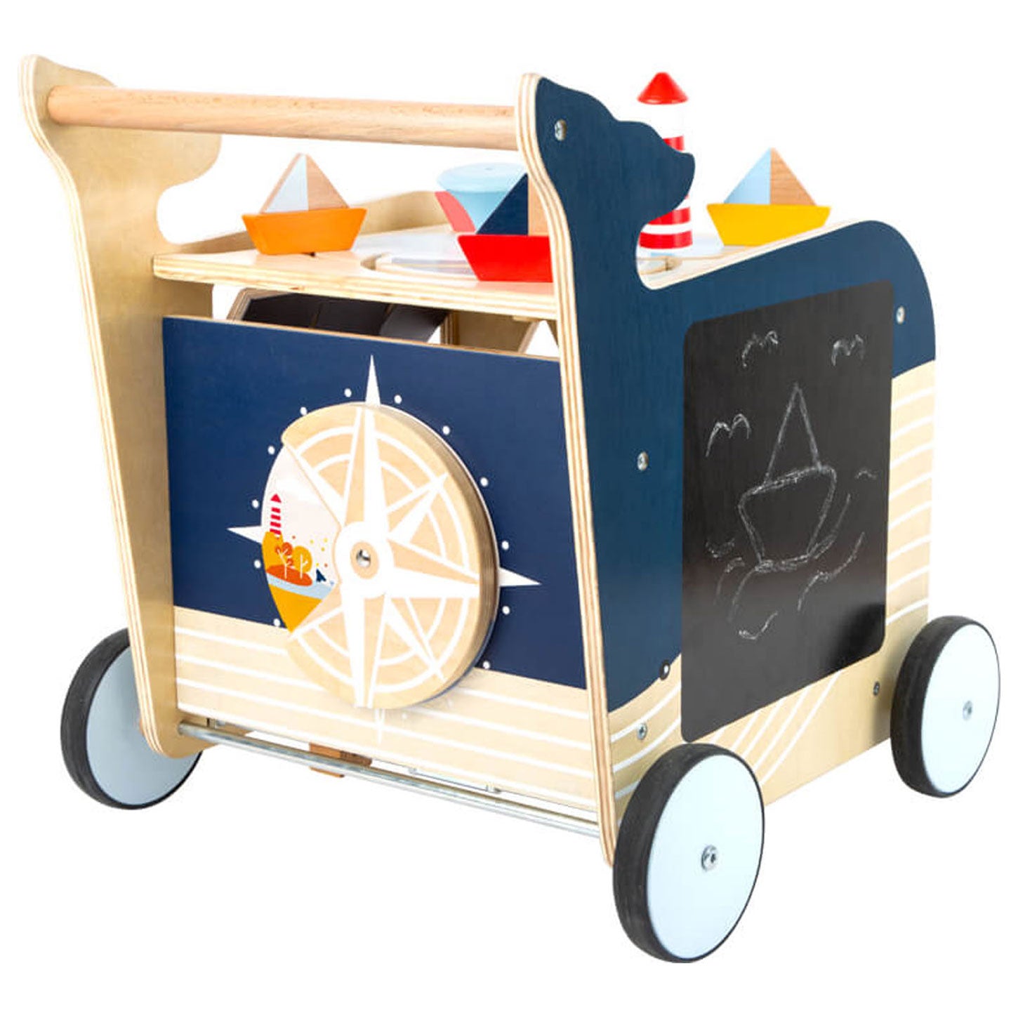 Small foot - wooden activity walker whale