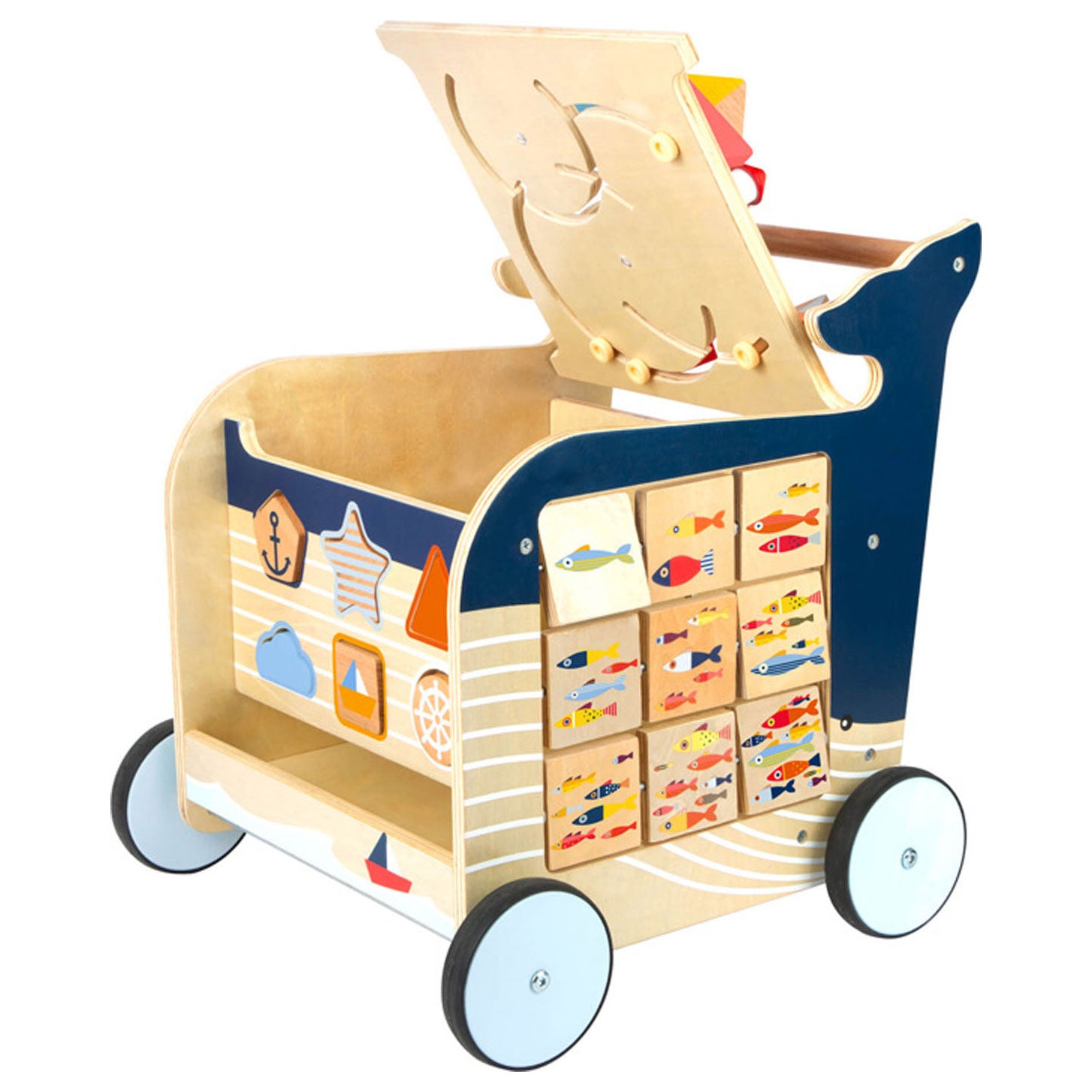 Small foot - wooden activity walker whale