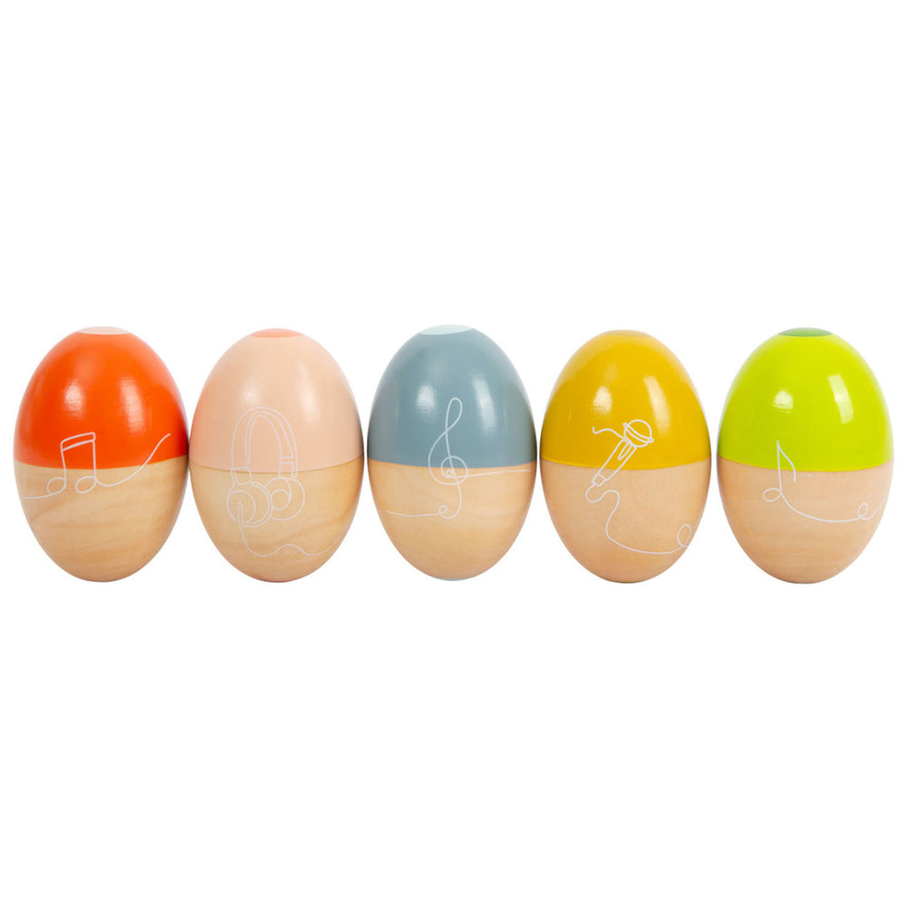 Small foot - wooden musical eggs groovy beats, 5 pieces.