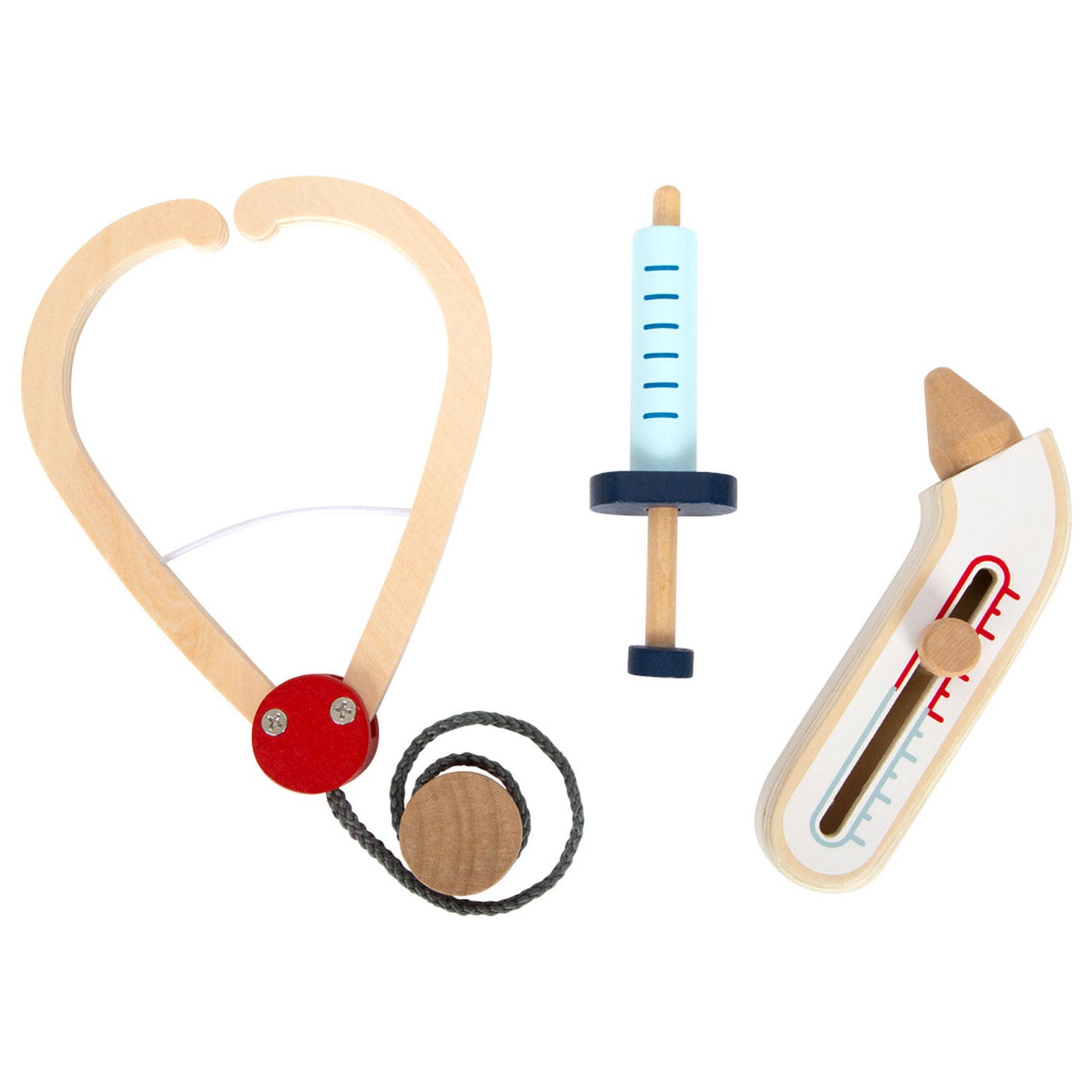 Small foot - doctor's coat with wooden accessories, 4 pcs.