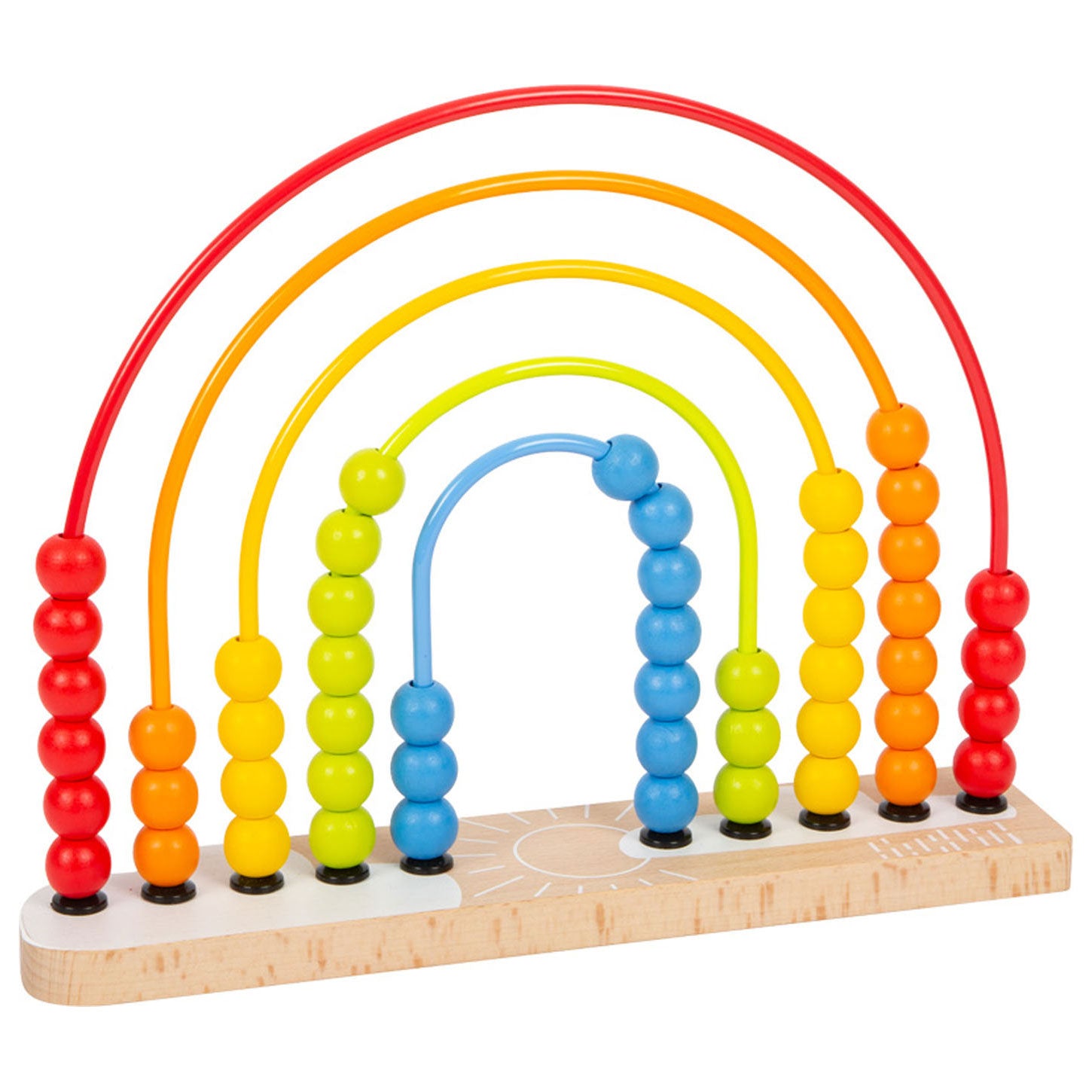 Kleine voet - houten motoriekspiraal regenboog