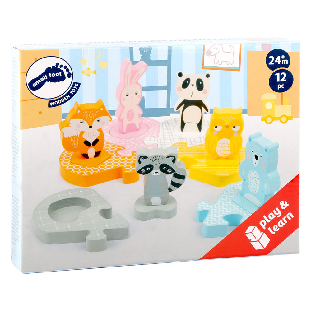 Small foot - houten vormenpuzzel dieren