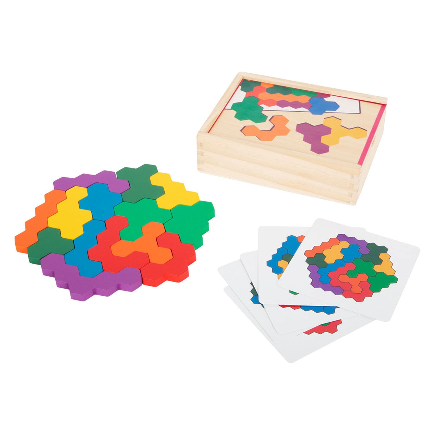 Small foot - houten vormenpuzzel hexagon