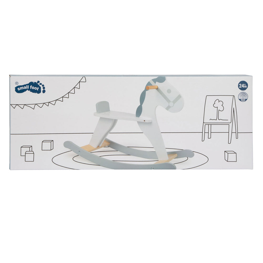 Small foot - houten schommelpaard skandi wit