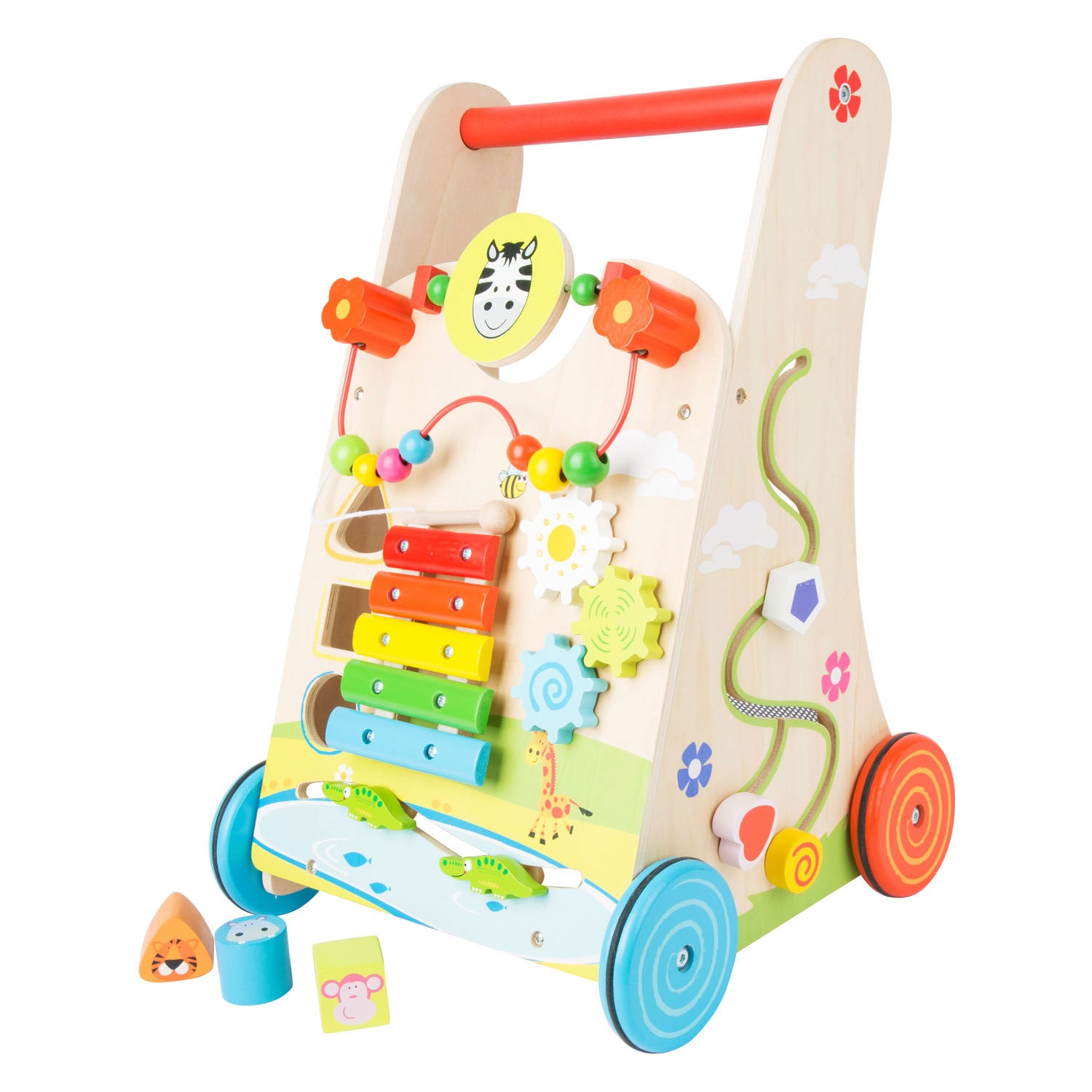 Small foot - Wooden baby walker colorful