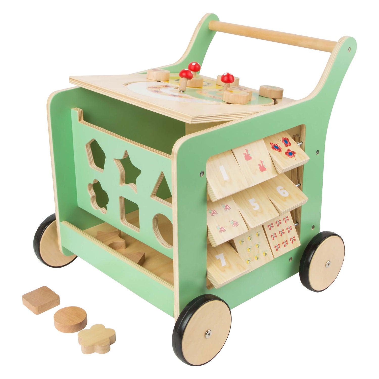 Small Foot Houten Baby Loopwagen Activiteitencentrum Pastel Groen